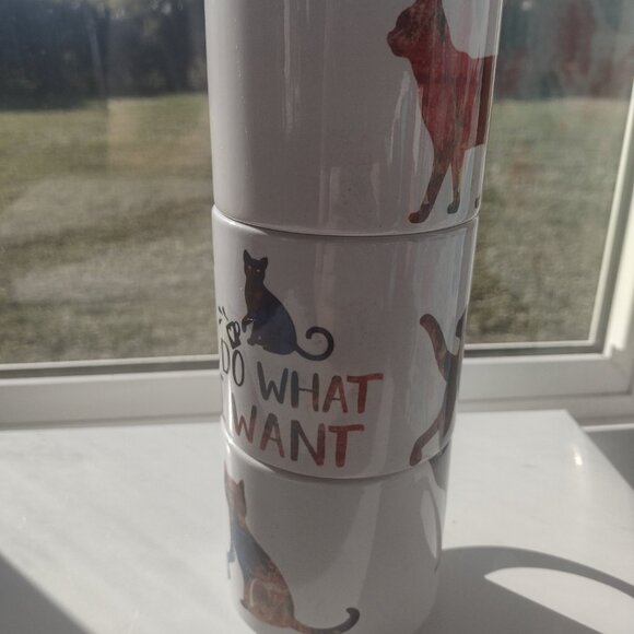 3 piece cat themed coffee cups mug set new - Picture 3 of 5